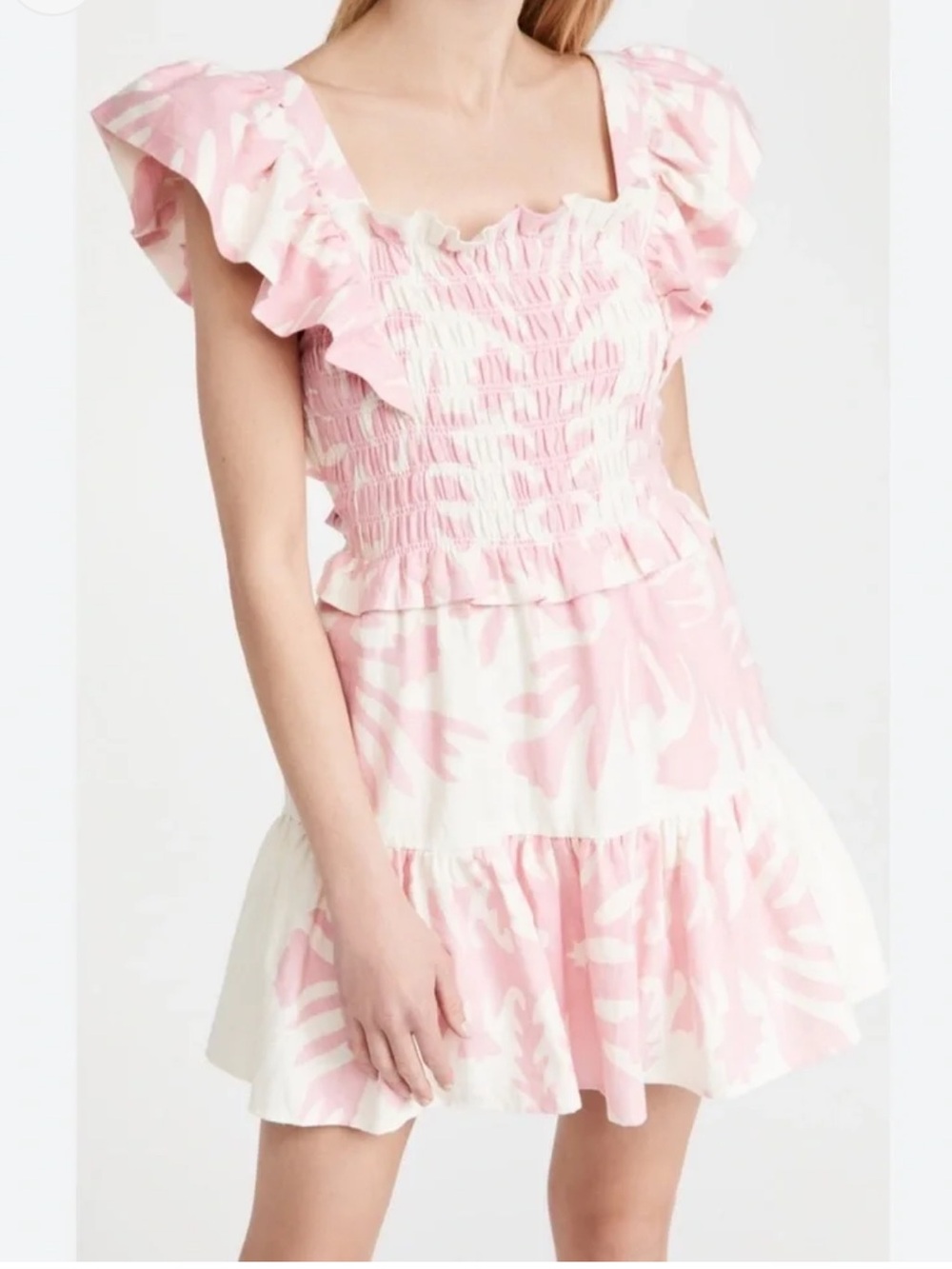 Sea New York Henrietta Printed Smocked Mini Dress